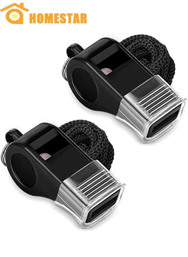 HOMESTAR 2 Packs Plastic Sports Whistles with Lanyard, Loud Crisp Sound Whistle Ideal for Coaches, Referees, and Officials - Image 1